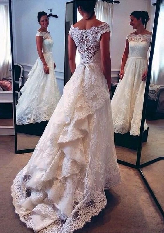 2017 Vintage Wedding Dress,Lace White Wedding Dresses,Off the .