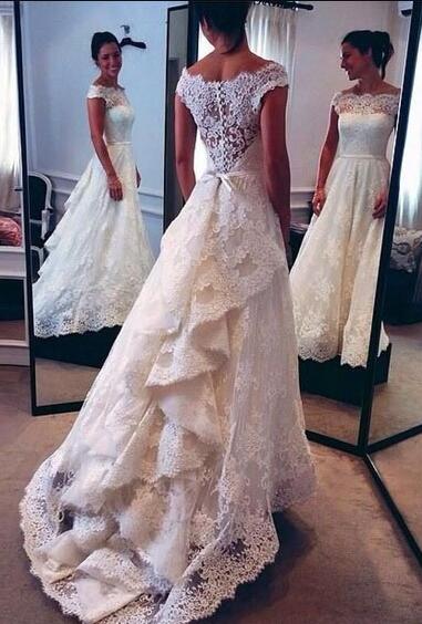 Lace Wedding Dress,Mermaid Cheap Wedding Dress, Vintage Wedding .