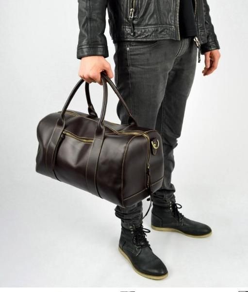 Leather Weekend Bag, Mens Travel Essential Duffle | Leather duffle .