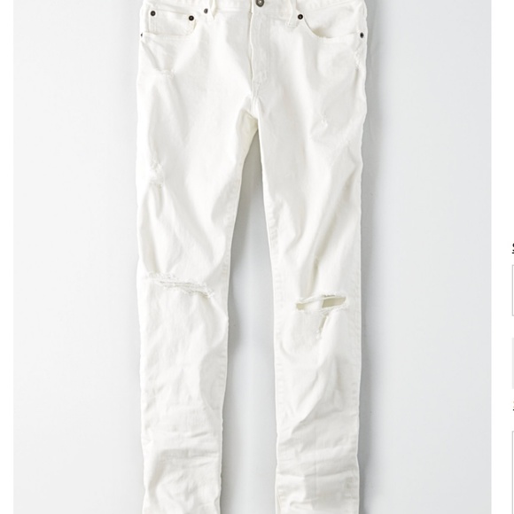 American Eagle Outfitters Jeans | Mens White Ripped Denim Nwt .