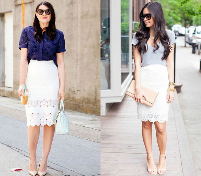 44 Ideas For A Beautiful White Pencil Skirt Outfit | Pencil skirt .