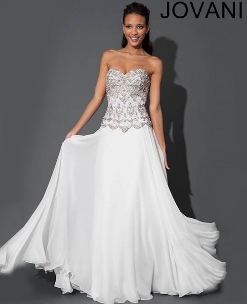 Elegant White Long Prom Dress