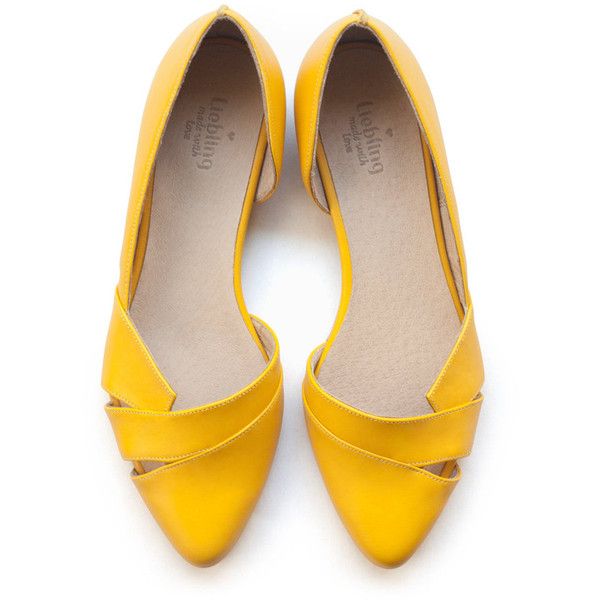 Sale 25% off! Yellow flats, women shoes, yellow shoes, handmade .