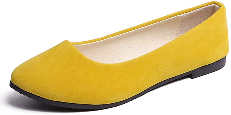 Amazon.com | OFEFAN Women Cute Slip-On Ballet Shoes Soft Solid .