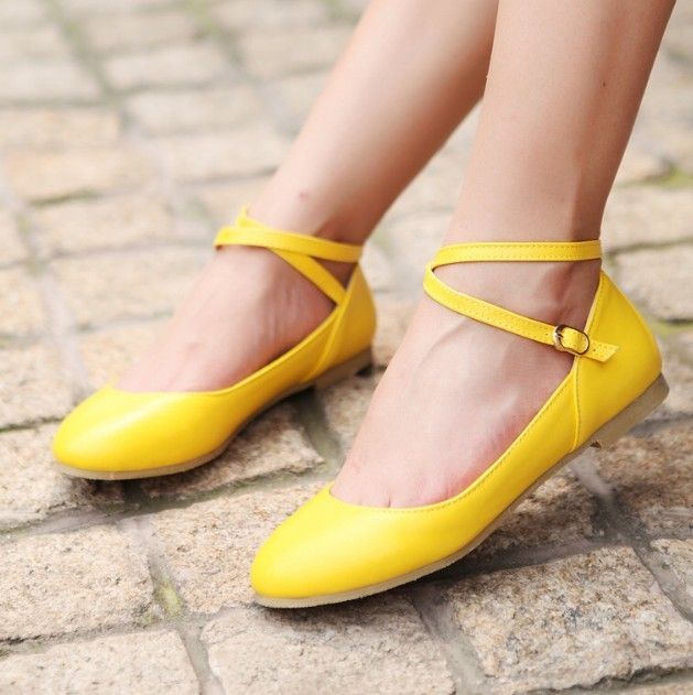 Cross Stripe Buckle Sandal - Yellow (With images) | Yellow shoes .