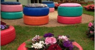 garden ideas with tires