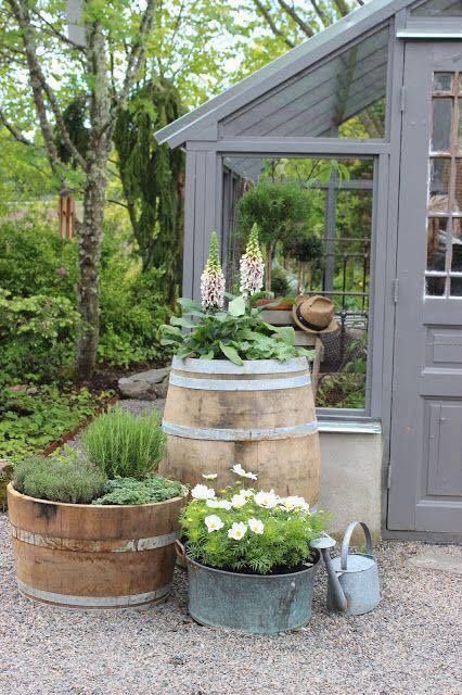 rustic garden planters