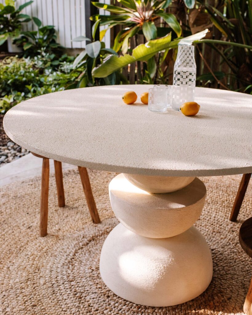 round outdoor table