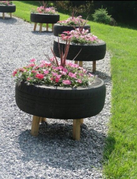 garden ideas with tires