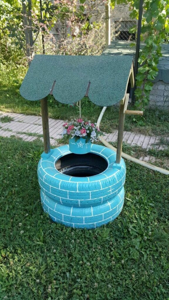 garden ideas with tires