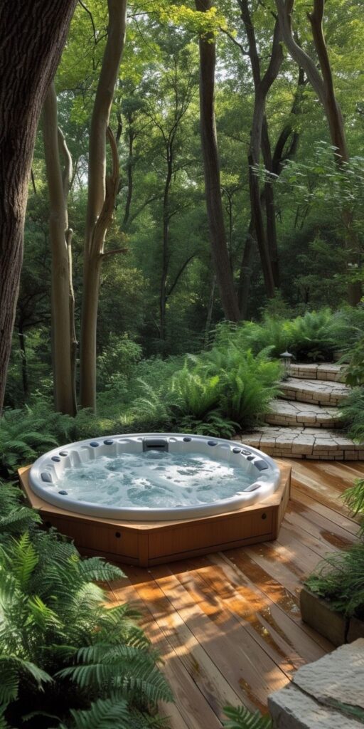 backyard ideas with hot tub