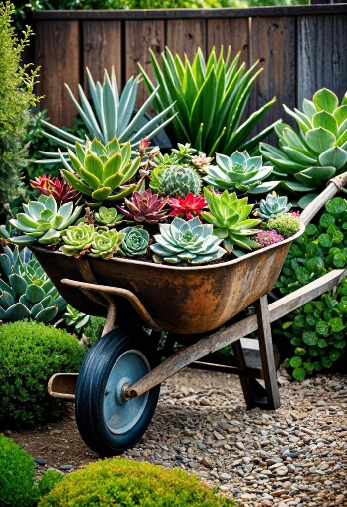 rustic garden planters