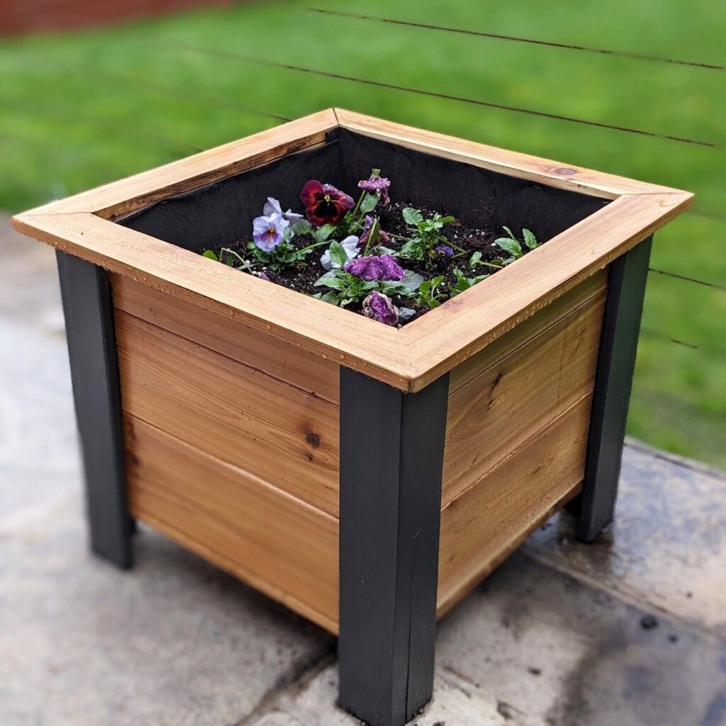 wooden garden planters