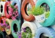 garden ideas with tires