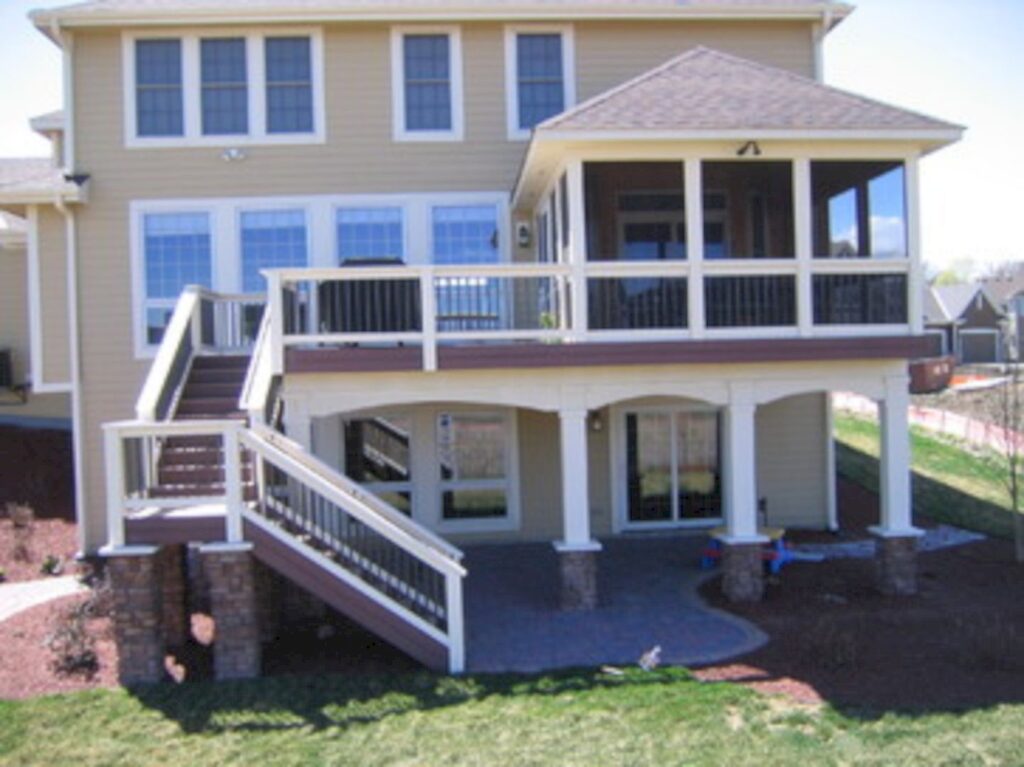 deck with screened in porch