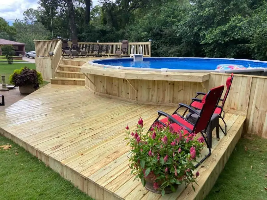 oval pool deck ideas