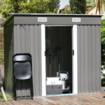 8 x 4 FT Outdoor Storage Shed, Metal Outside Sheds & Outdoor .