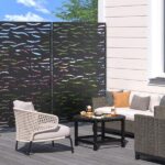 FUFU&GAGA 6.3 ft. H x 4 ft. W Outdoor Privacy Screen Wall in Black .