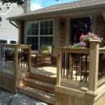 Small Wooden Deck with Charming Front of Hou