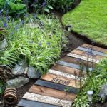 Garden walkway ideas using reclaimed wood that won't easily rot .