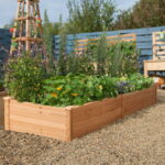 Lacoo Raised Garden Bed 92x22x9in Divisible Wooden Planter Box .