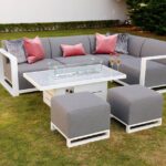 Del Mar Outdoor Sofa Set & Coffee Table with Fire Pit | Garden .