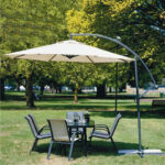 Garden umbrella in side pole round + 30 kgs base, white | Inve