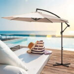JUSTLET 10ft Offset Hanging Outdoor Cantilever Patio Umbrella for .