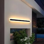 YANSUN 1-Light Black Modern Integrated LED Outdoor Wall Light .