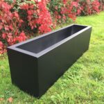 Black Extra Large Metal Garden Planter Pot Trough - Et