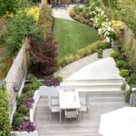 Long narrow garden design | Back garden design, Patio garden .