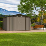 Patiowell 10' x 12' Metal Storage Shed for Outdoor, Steel Yard .
