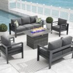 Amazon.com: Vakollia 5 Pieces Modern Aluminum Patio Furniture Set .