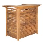 Acacia Wood Herrin Outdoor Bar Table with Shelves - World Mark