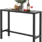 Amazon.com: COSTWAY Outdoor Bar Table 48-inch Wide, Narrow Counter .