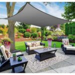 BOEN Sunshade Sail Canopy 13 ft. x 10 ft. Grey Rectangle Awning UV .