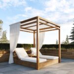 Teak Twin Outdoor Daybed Canopy - Et