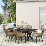 Bayou Breeze Wahl 6 - Person Rectangular Outdoor Dining Set with .