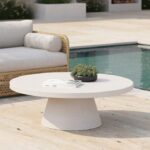 Concrete Pedestal Outdoor Round Coffee Table (32"–44") | West E
