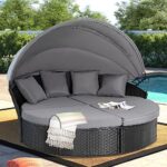 Amazon.com: Outsunny 4-Piece Outdoor Rattan Furniture Set, Round .