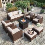 Amazon.com: HERA'S HOUSE Patio Furniture Set with Fire Pit Table .