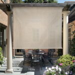 Keystone Fabrics Outdoor Roller Patio Sun Shade 7ft Wide (Brown .