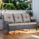Pocassy 3 Seat Wicker Outdoor Patio Sofa Couch with Deep Seating .