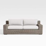 Abaco All-Weather Resin Wicker Outdoor Patio Sofa with White .