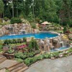 Stone Waterfalls and Vanishing-Edge Pool - Landscaping Netwo