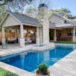 Outdoor Oasis: Pool and Covered Kitchen Design Ide