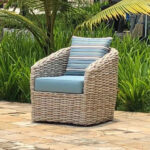 Rattan Garden Chair Plus Outdoor Cushions - Poole - Rattan and Te