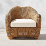 Bacio Light Brown All-Weather Rattan Outdoor Lounge Chair with .