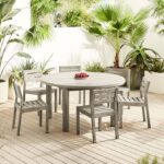 Portside Outdoor Concrete Round Dining Table (60") | West E