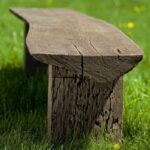 Small Bois Garden Stone Bench with Wood Lo